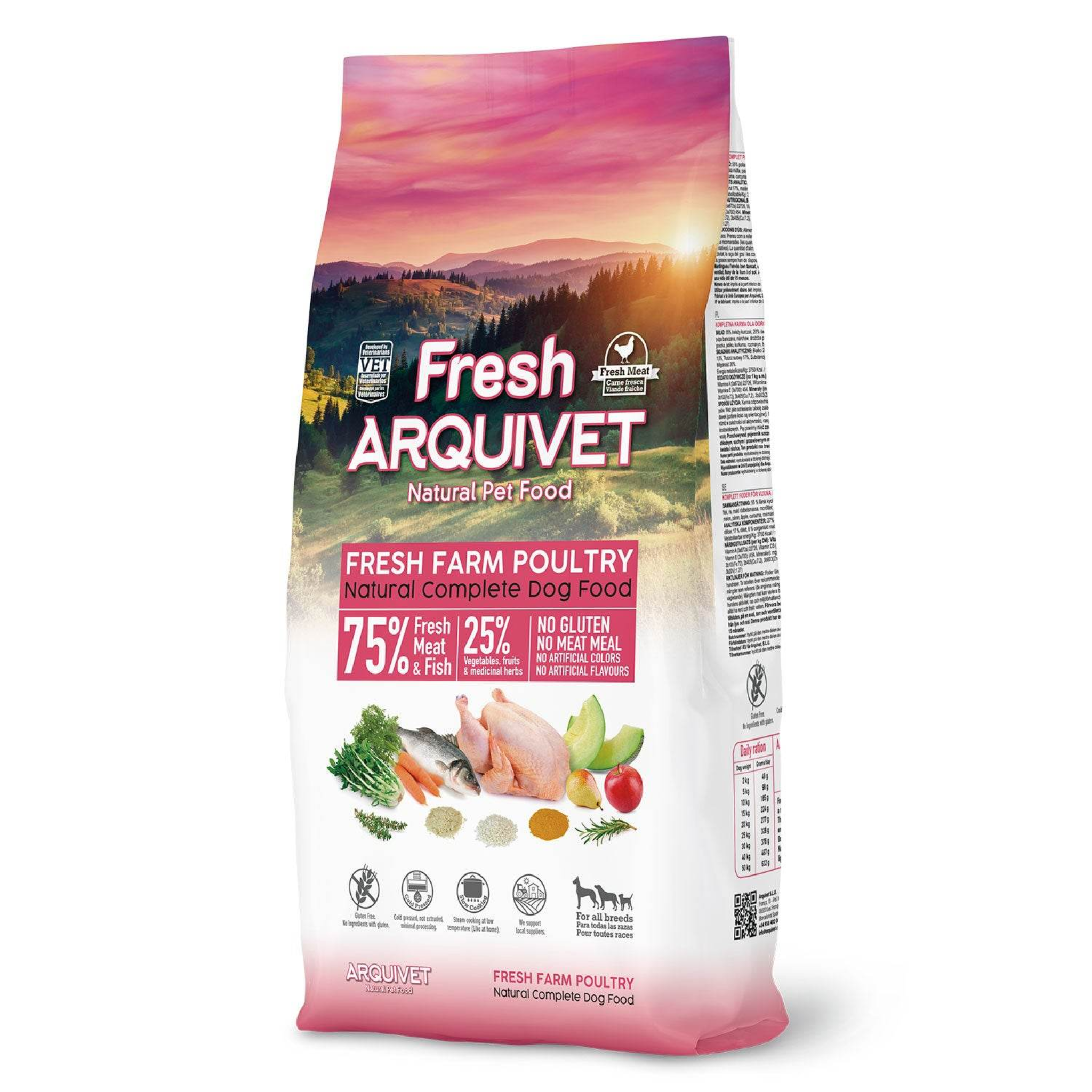 Arquivet Complete Cold Pressed Dog Food - Farm Poultry (10kg)