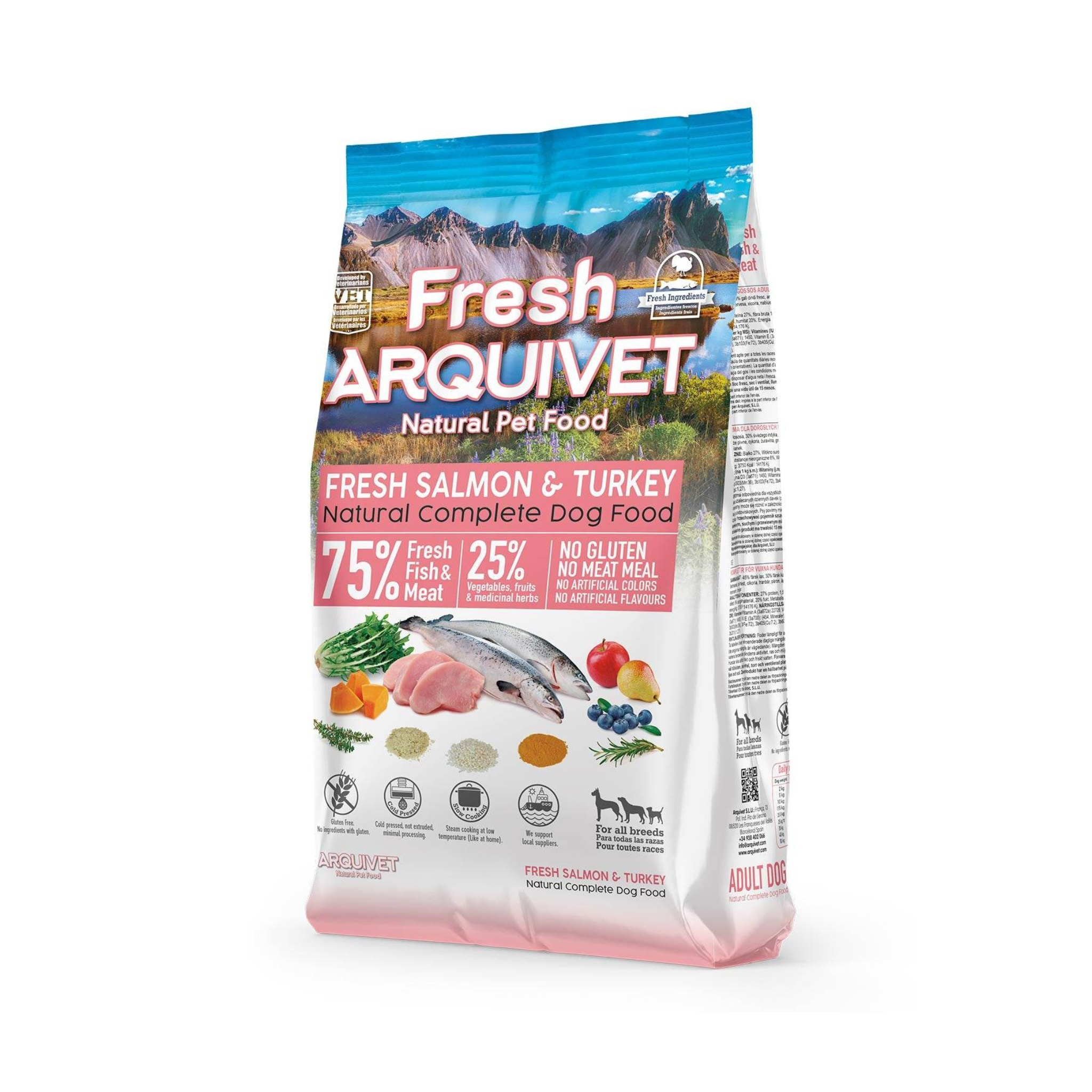 Arquivet Complete Cold Pressed Dog Food - Salmon & Turkey (2.5kg)