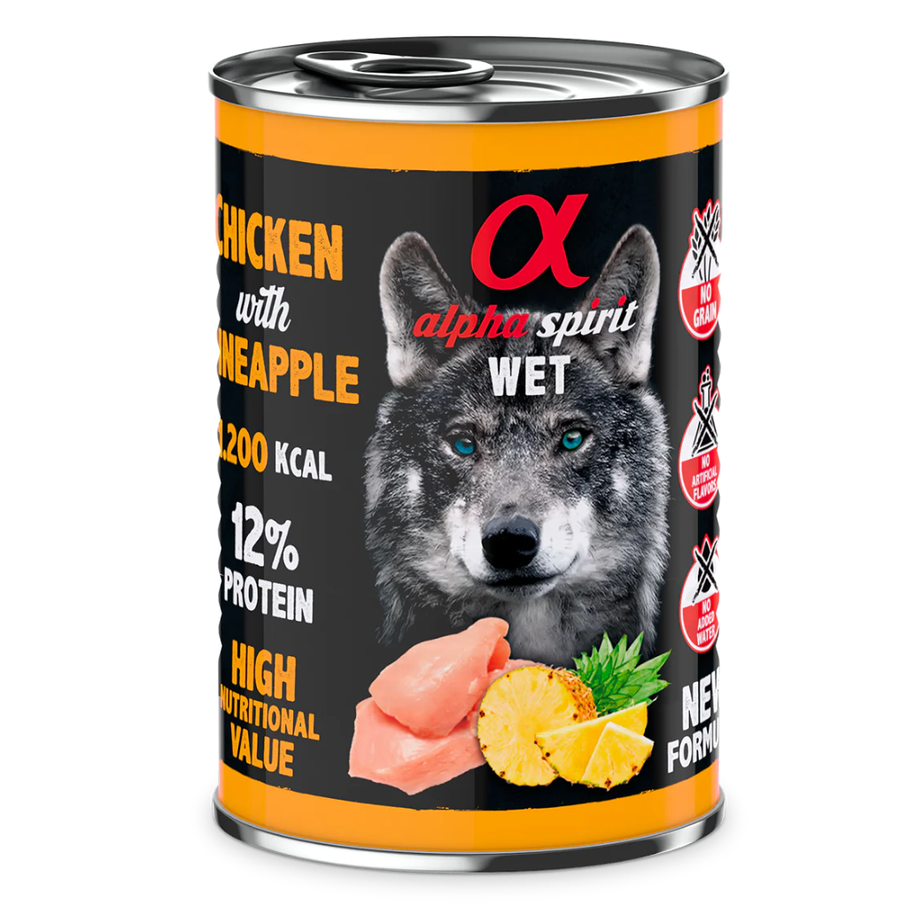 Chicken with Pineapple Complete Wet Canned Dog Food 6 x 400g