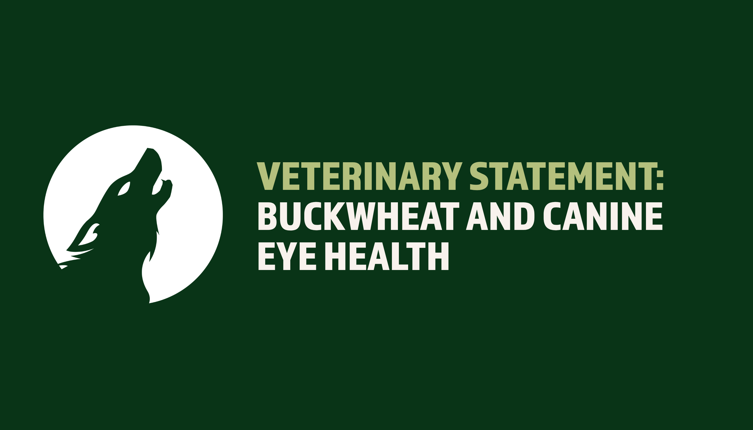 Veterinary Statement: Buckwheat and Canine Eye Health