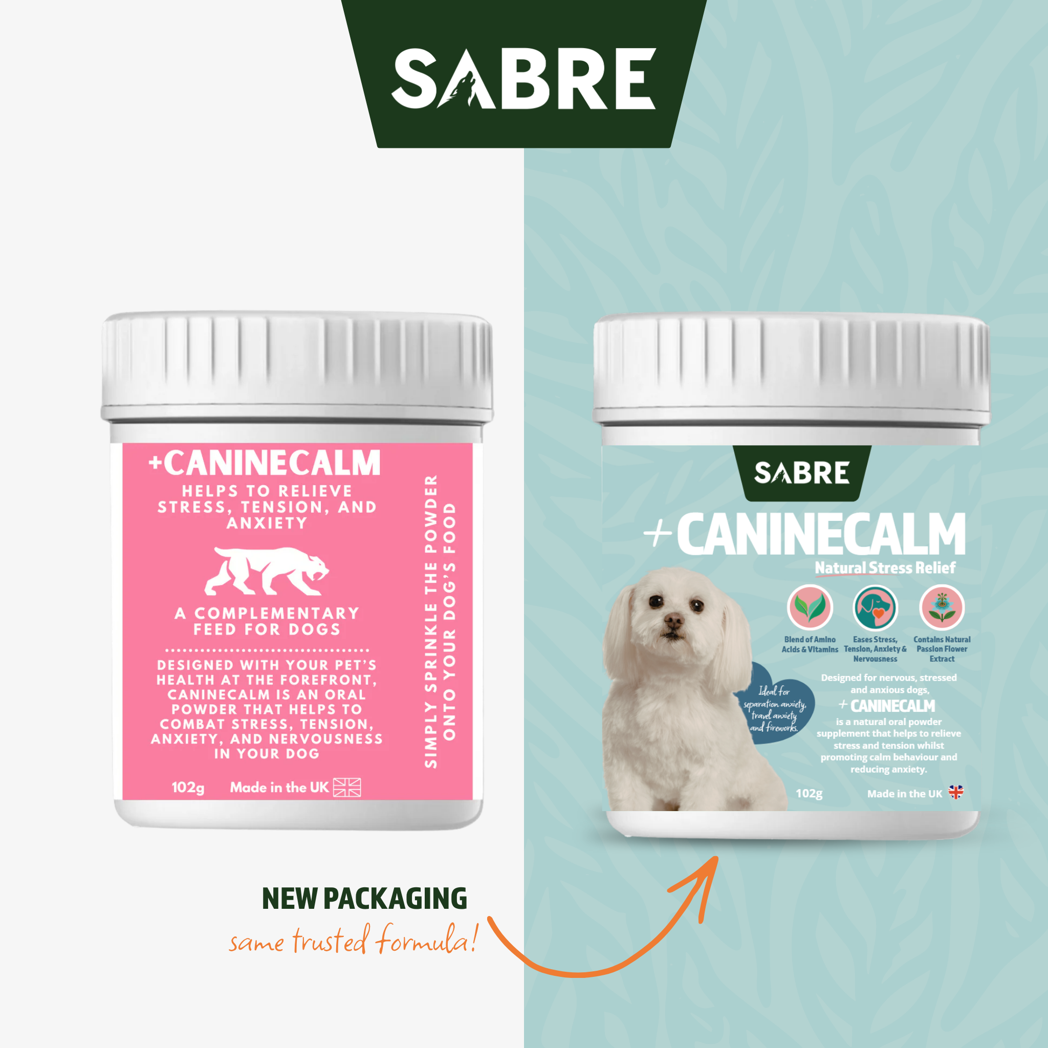 CanineCalm Natural Powder Dog Calming Supplement – 102g