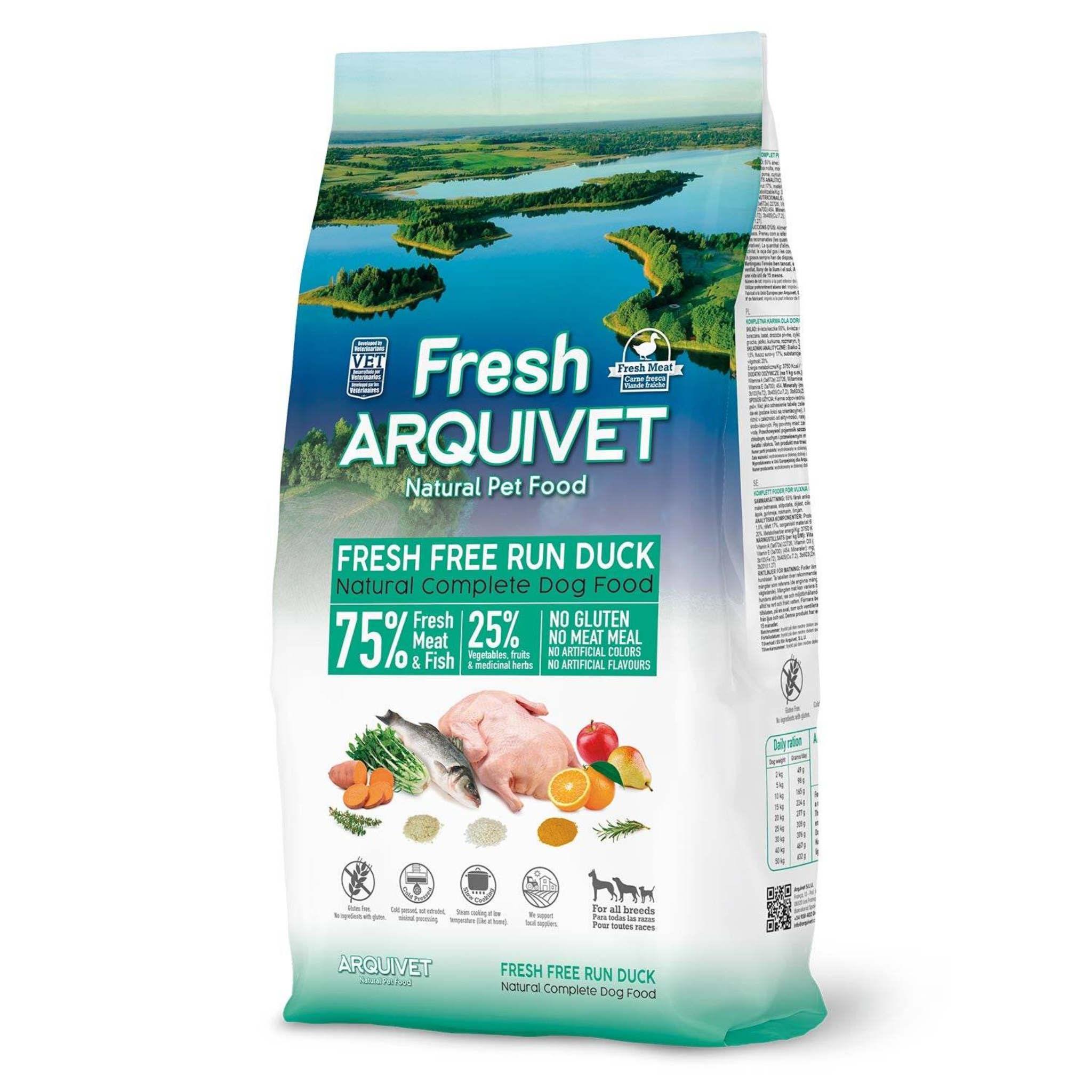 Arquivet Complete Cold Pressed Dog Food - Free Run Duck (10kg)