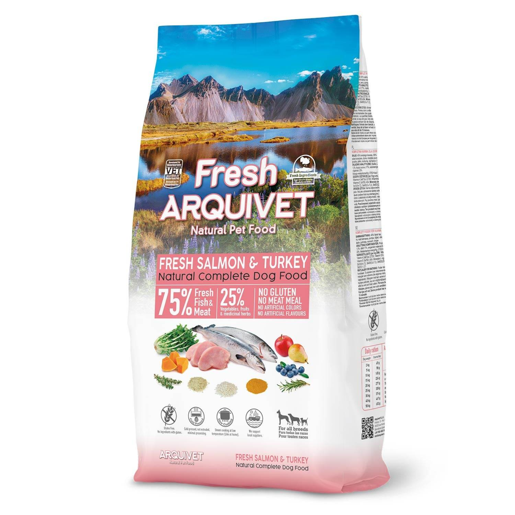 Arquivet Complete Cold Pressed Dog Food - Salmon & Turkey (10kg)