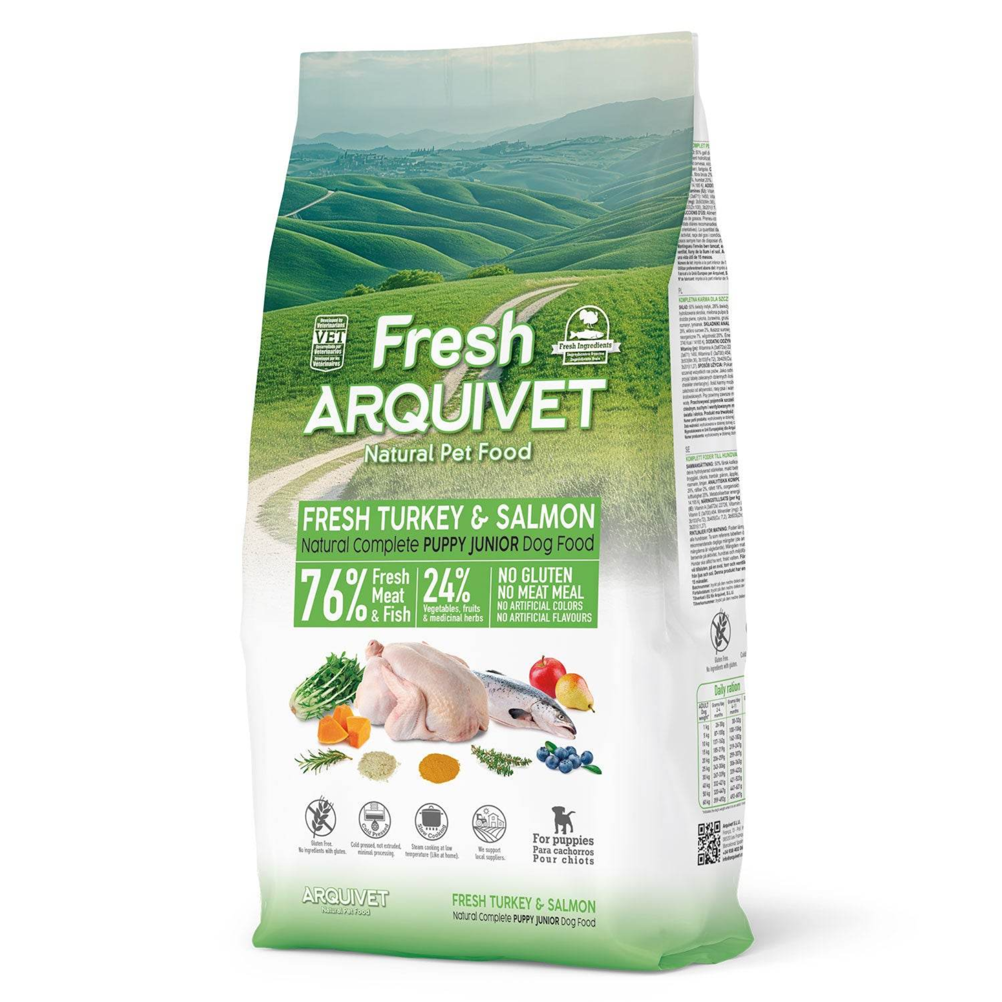 Arquivet Complete Cold Pressed Puppy Food - Turkey & Salmon (10kg)