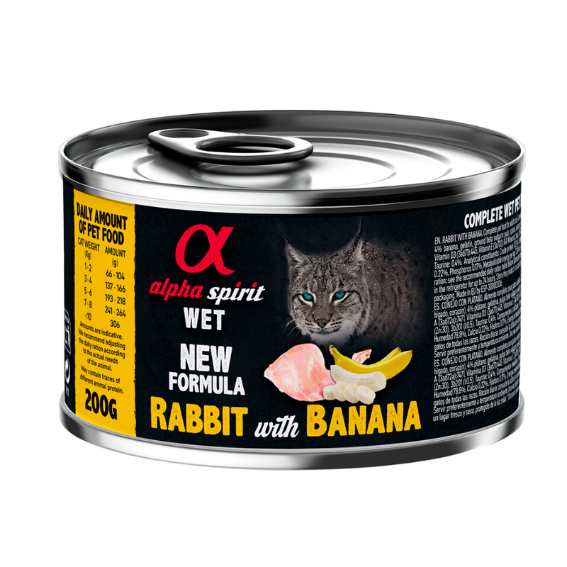 Rabbit with Banana Complete Wet Food Can for Cats (200g)