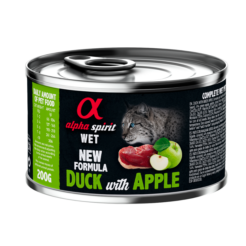 Duck with Green Apple Complete Wet Food Can for Cats (200g)