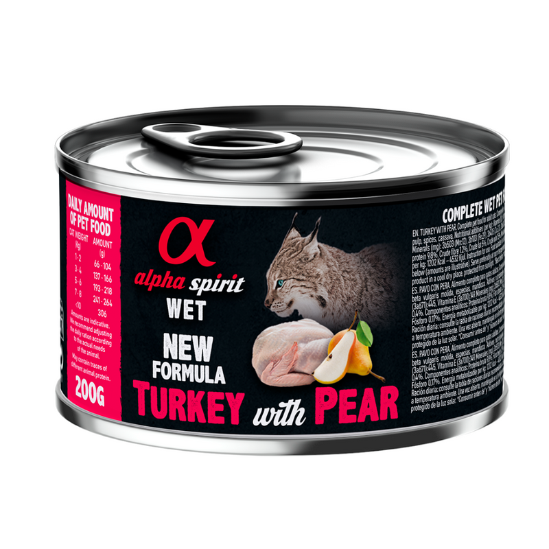 Turkey with Pear Complete Wet Food Can for Cats (200g)