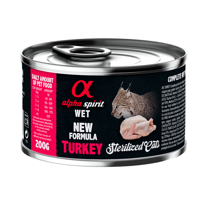Turkey Complete Wet Food Can for Sterilised Cats (200g)