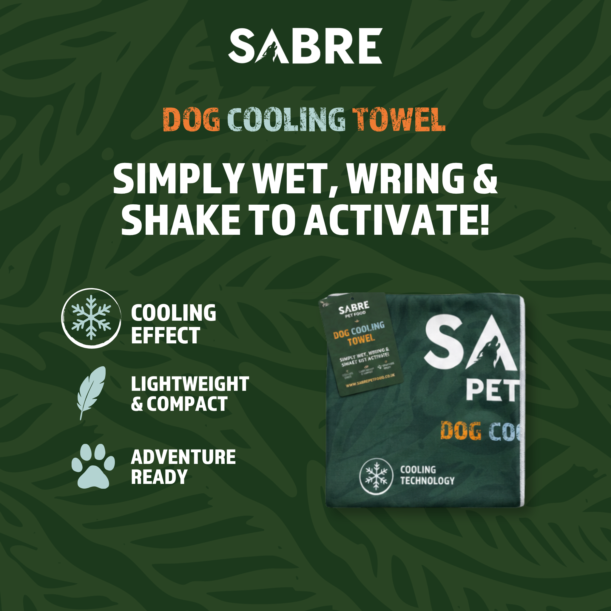 Sabre Reusable Dog Cooling Towel - 100 x 30cm
