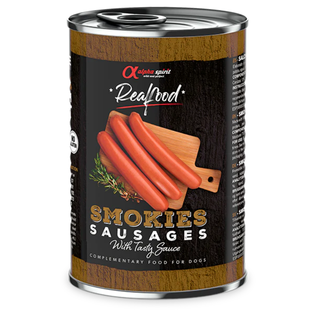 Realfood Smokies Complementary Smoked Sausages for Dogs - 400g