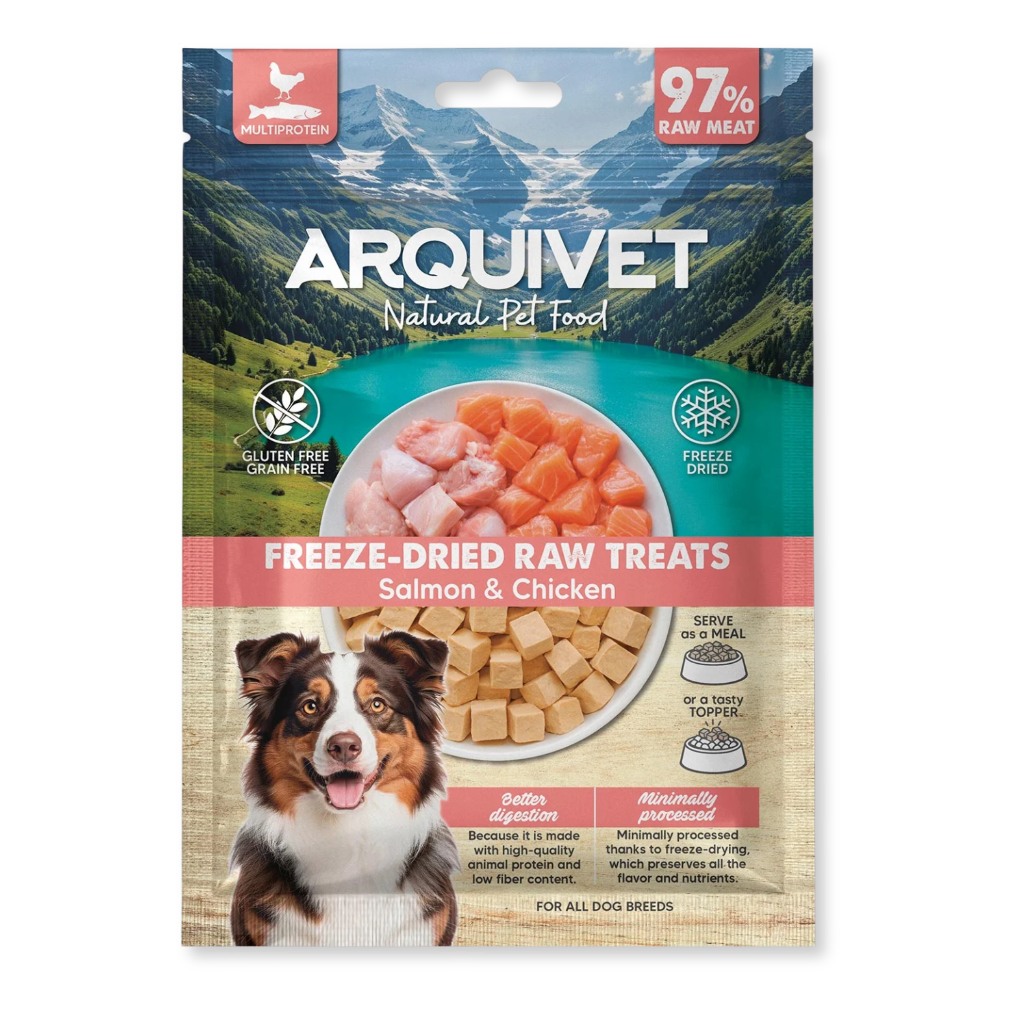Arquivet Freeze-Dried Raw Dog Treats - Salmon & Chicken (50g)