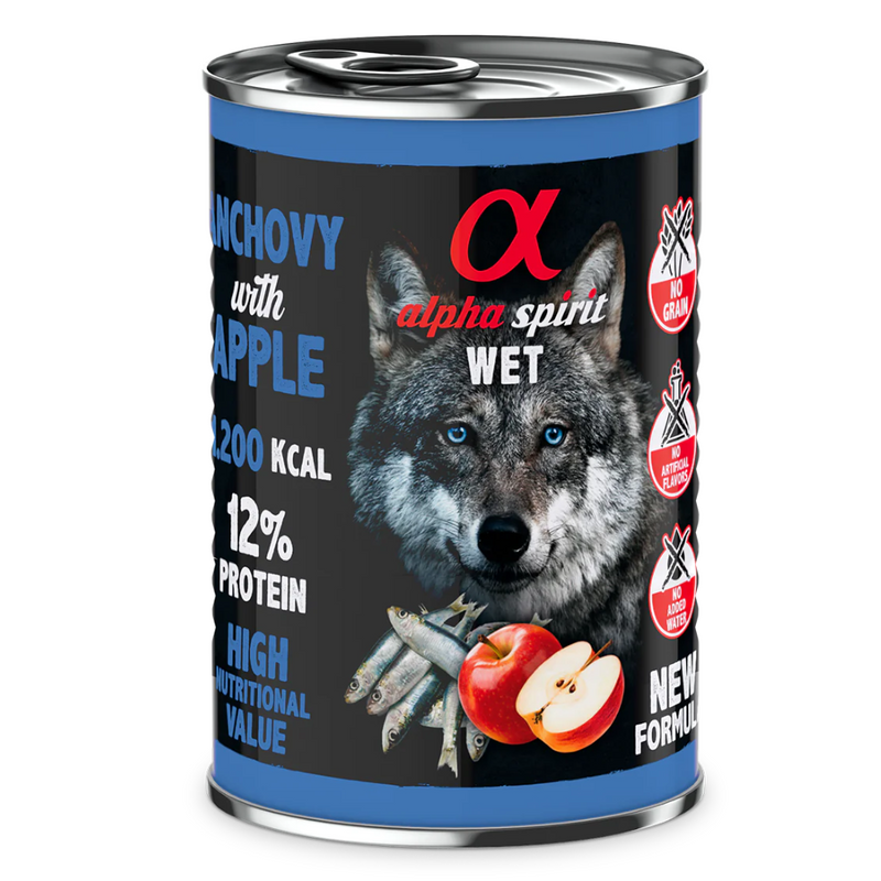 Anchovy with Red Apple Complete Wet Canned Dog Food (6 x 400g)