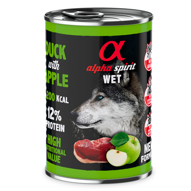 Duck with Green Apple Complete Wet Canned Dog Food (6 x 400g)