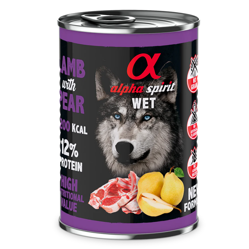 Lamb with Pear Complete Wet Canned Dog Food (6 x 400g)