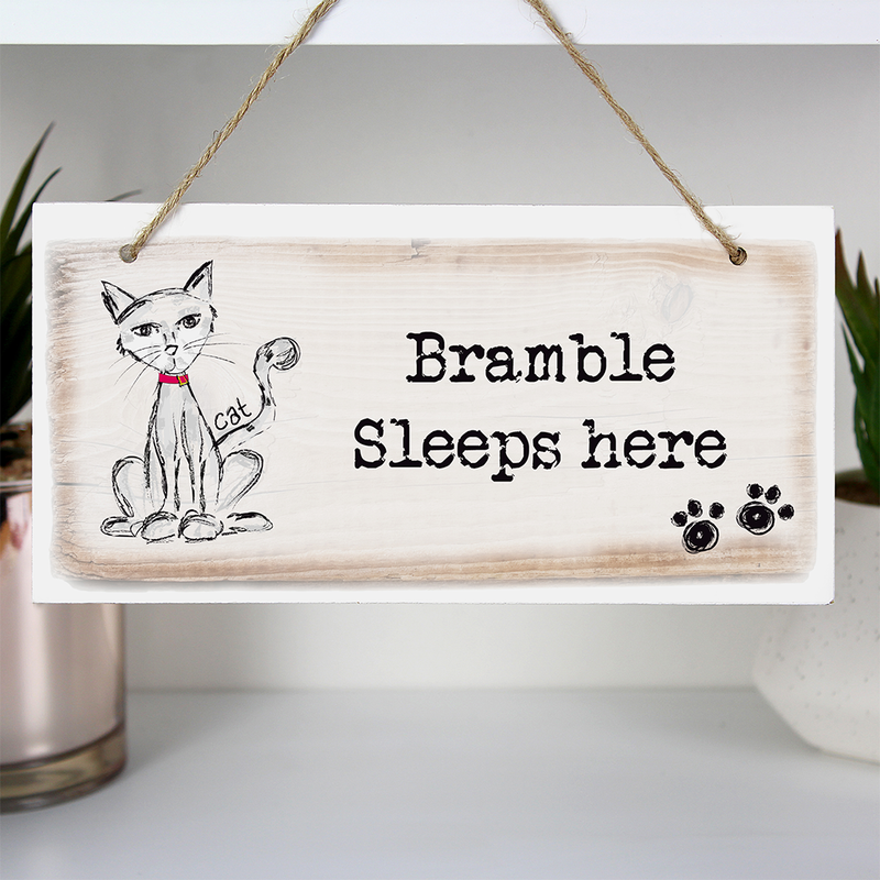 Personalised Cat Wooden Sign
