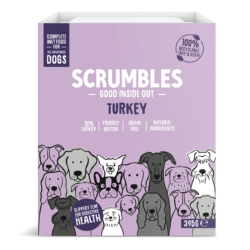 Scrumbles Turkey Wet Dog Food (7 x 395g)